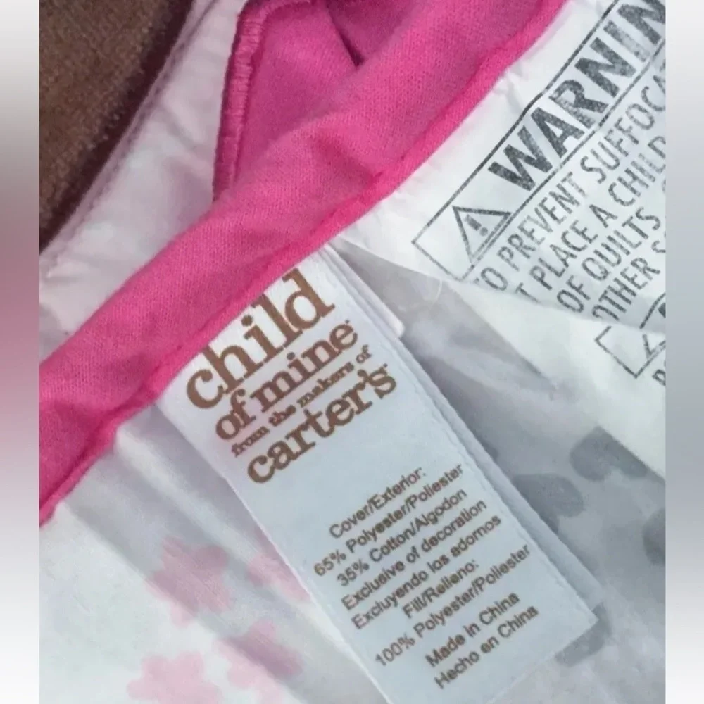 Carters Child Of Mine Pink Ballerina Princess Monkey Crib Comforter Baby Blanket